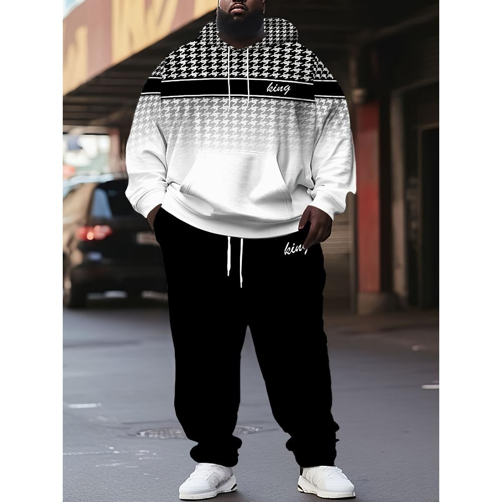 Ensemble Hoodie et Pantalon de Jogging Simple à Rayures Imprimé 3D pour Homme Sweatshirts Pantalons de Jogging Ensemble Décontracté Deux Pièces