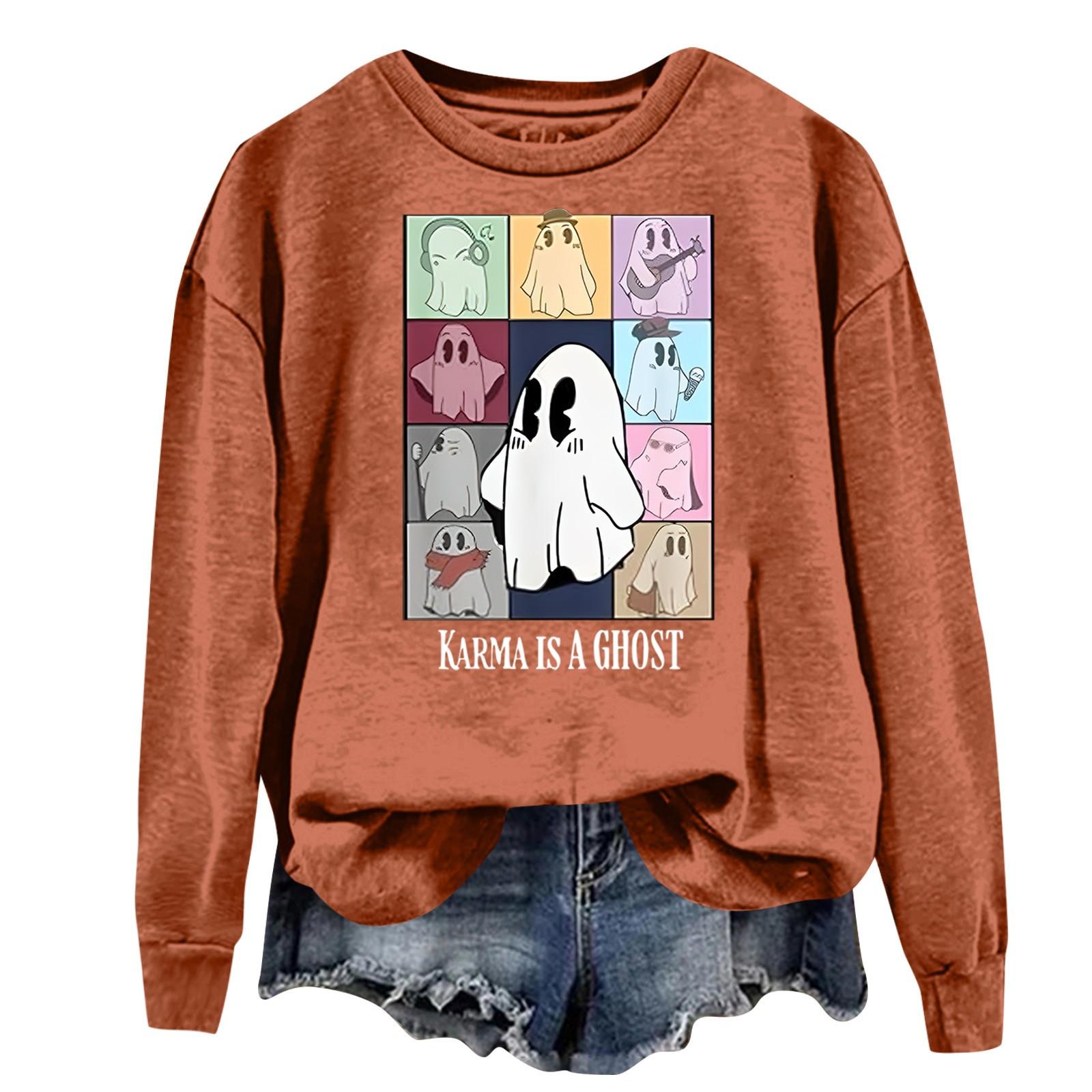 

Женская повседневная модная блузка с длинным рукавом и круглым вырезом с принтом XL коричневый