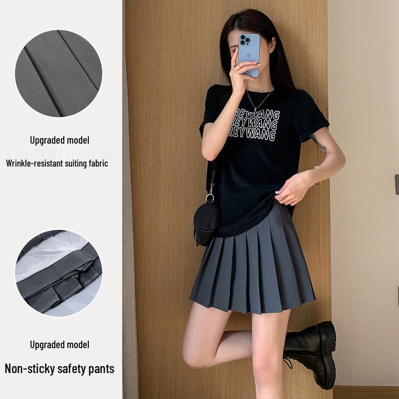 

Новая женская плиссированная юбка А-силуэта: Против морщин, С высокой талией, Очень длинный, Хаки, Черный, Белый, Зеленый - Варианты больших размеров XXL