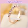 Exquisite Gift Ring With Crystal Stones In Rose Gold For Elegant Wedding Anniversaries