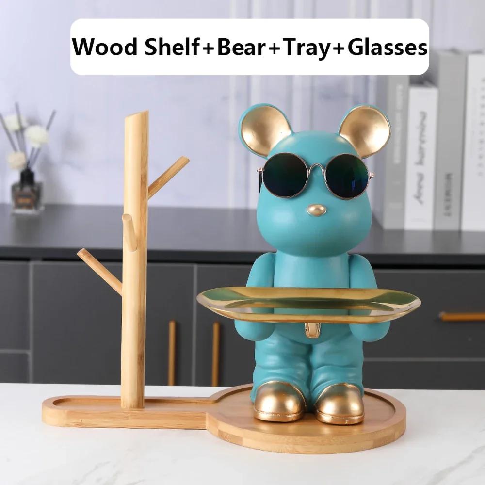 Bear Tray Bear Sculpture Piggy Bank Violent Bear Statue Resin Ornament Desktop Accessories Kids Gift Living Room Home Decor