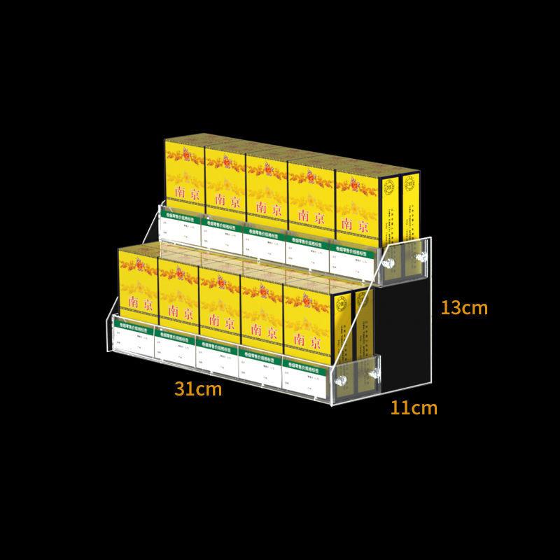 Clear Acrylic Cigarettes Display Stand With Price Slot Supermarket Store Cigarette Holder Cosmetic Nail Polish Ladder Rack Shelf