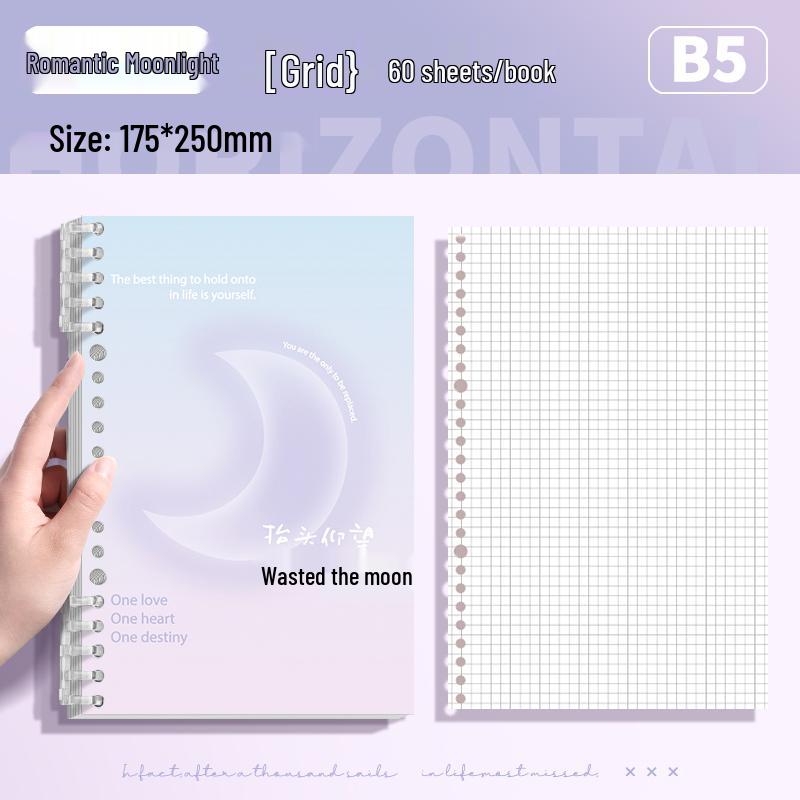 Comfortable Loose-Leaf Student Notebook – Gentle Literary Style, Removable Pages, Hand-Friendly Design