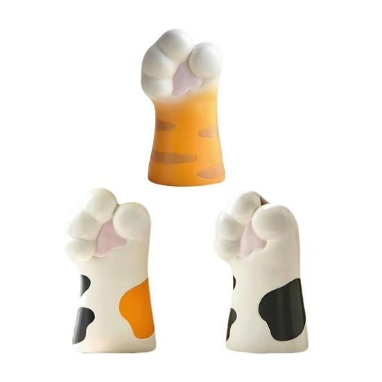 Cute Cat Paw Vase, Cartoon Paw Shaped Resin Flower Arrangement Vase, Desktop Decorative Plant Holder for Living Room, Bedroom, Bookshelf