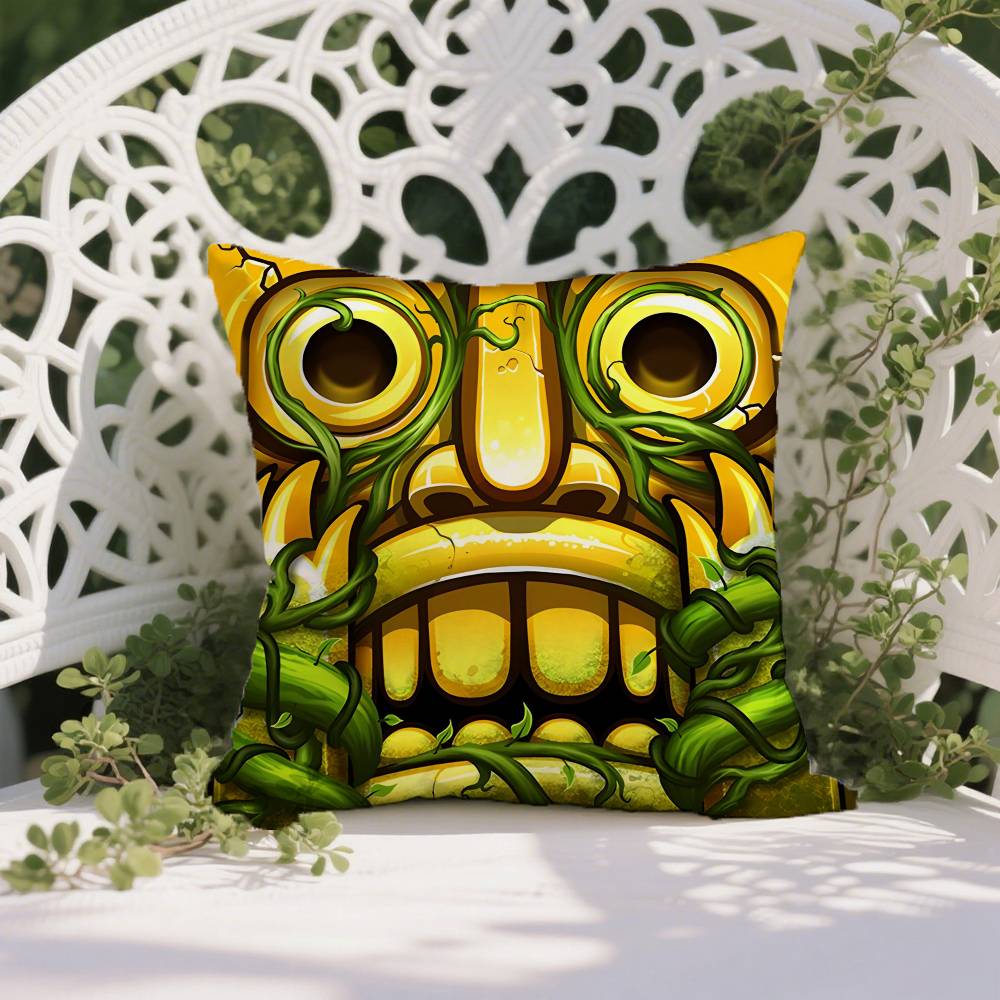 Pop-Parkour Game Temple Run-A Pillow Case Anti-dustmite Pillowcase Invisible Zipper Silky Short Plush Sofa Cushion Cover