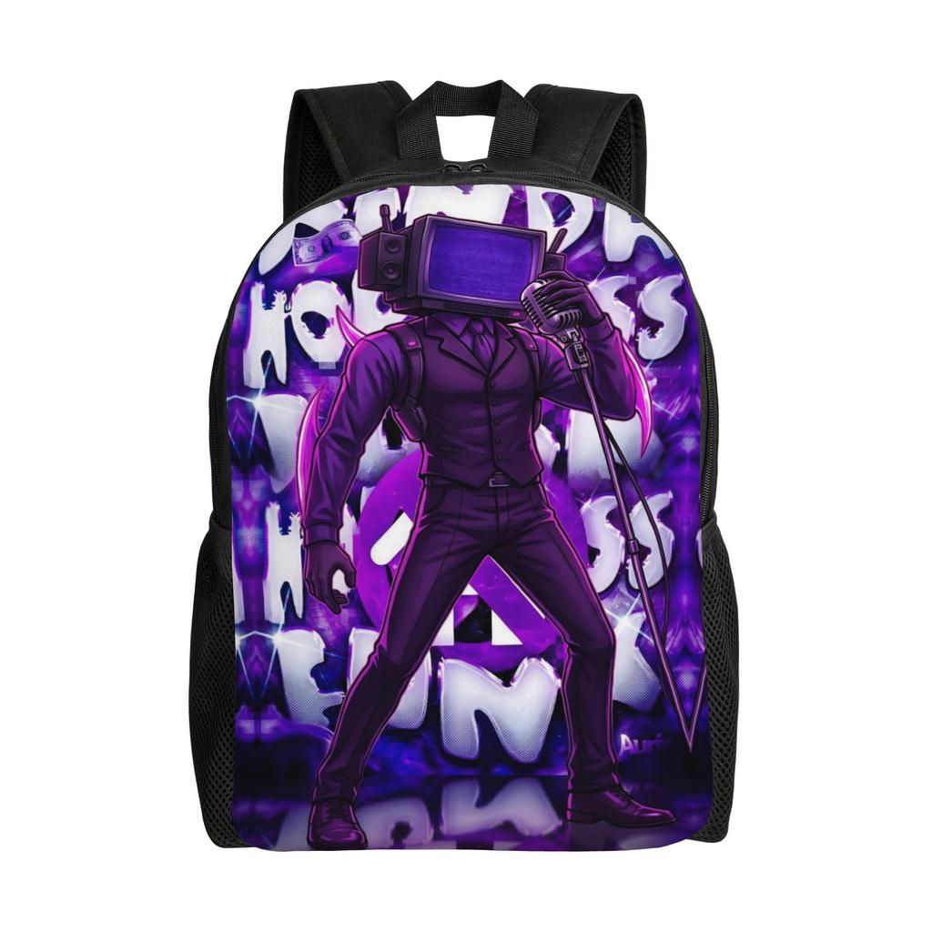 Skibidi Toilette Rucksack für Männer Frauen Lässig High School Arbeit Tagesrucksack Anime Cartoon Kameramann Titan Laptop Leinwandtaschen Sport