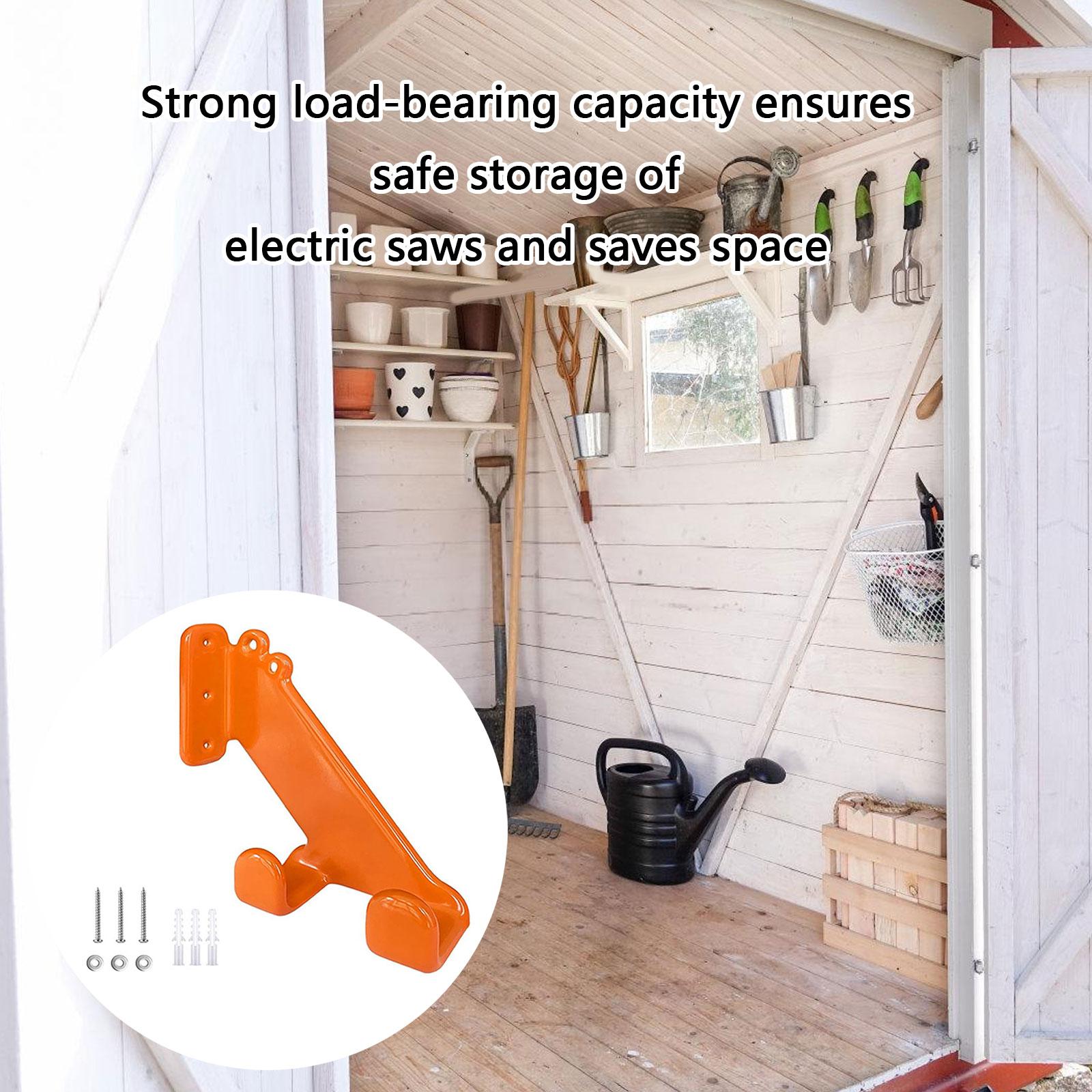 Chainsaw Holder Heavy Duty Wall Mount Steel Hanger Hook for Garage Workshop Organization and Power Tool Storage Rack