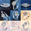 Heart-shaped Jewelry Women's Finger Ring, Elegant Wedding Ring with Six Claws and Simple Heart Design, Women's Engagement Ring Accessory