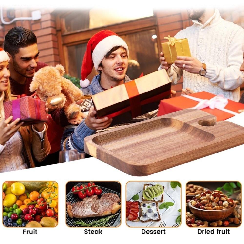 2pcs Holder Design Wine Appetizer Plates Wooden Cheese Board  Social Gathering
