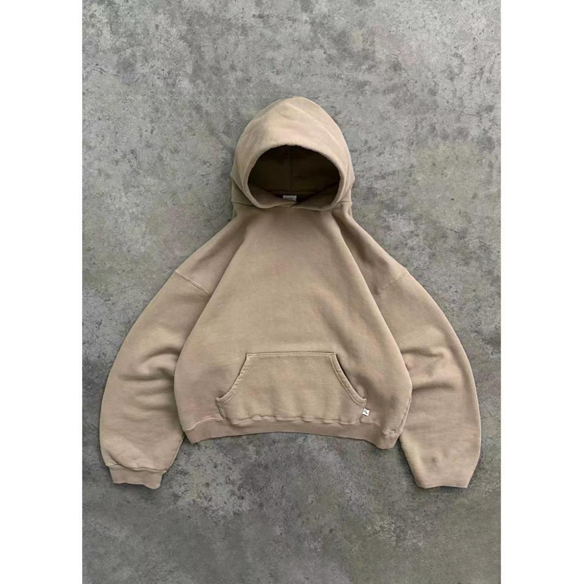 

Европейская и американская мода Свободный худи однотонный уличный спортивный топ XXXL