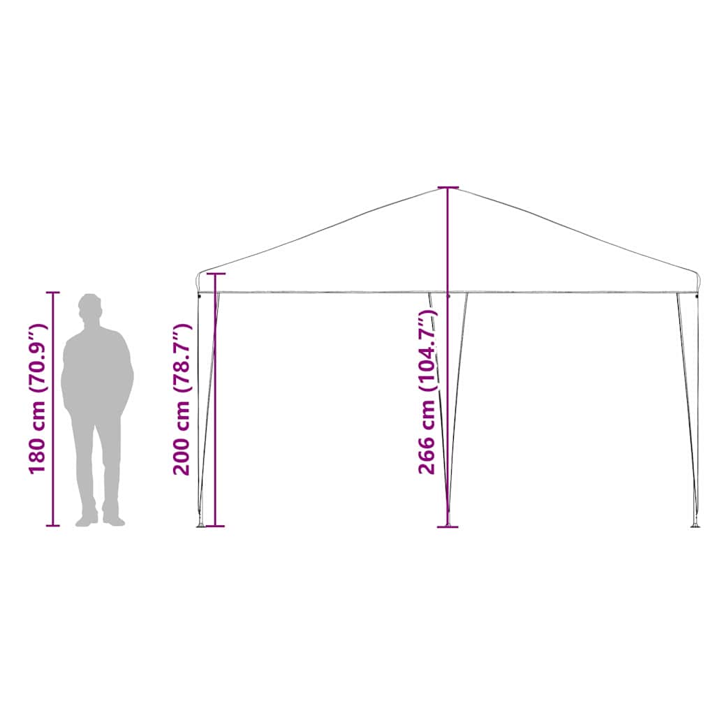 Party Tent Blue 400 X 400 X 266 Cm Polyethylene and Steel