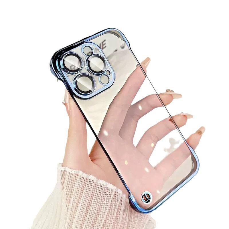 Applicable To IPhone17promax Electroplated Frameless Mobile Phone Case Apple 16 Ultra Thin Transparent Protective Case Lens Film