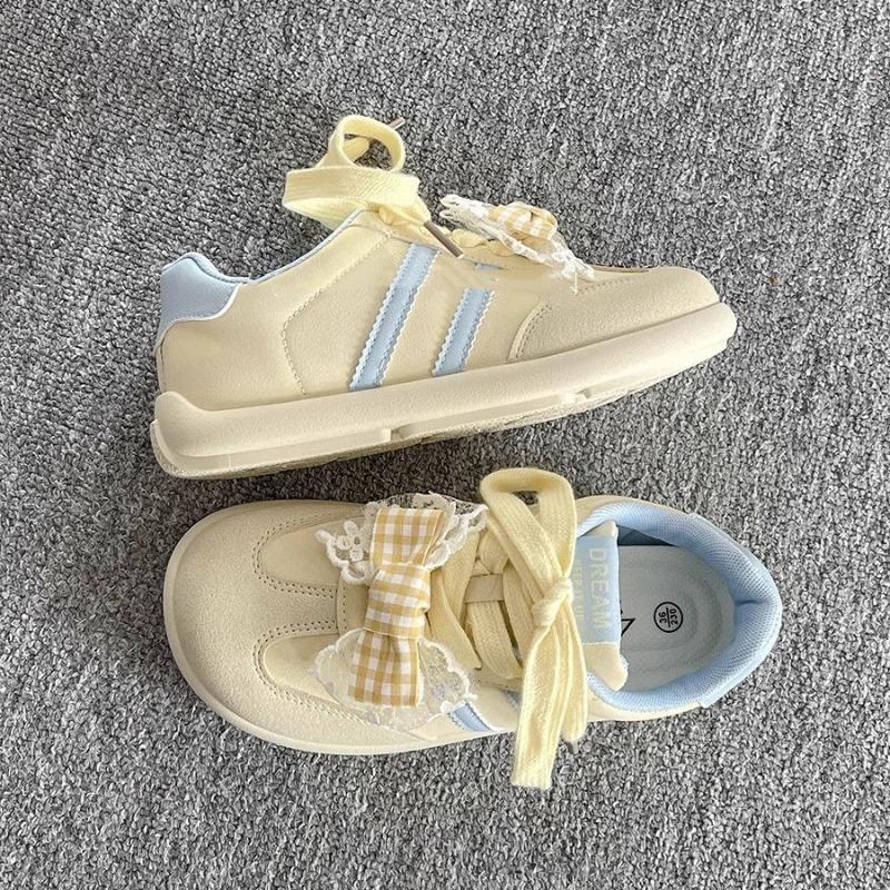 Guochao Niche Ugly Cute Bow Board Shoes Women's Autumn New Campus Style Versatile Student Casual Shoes