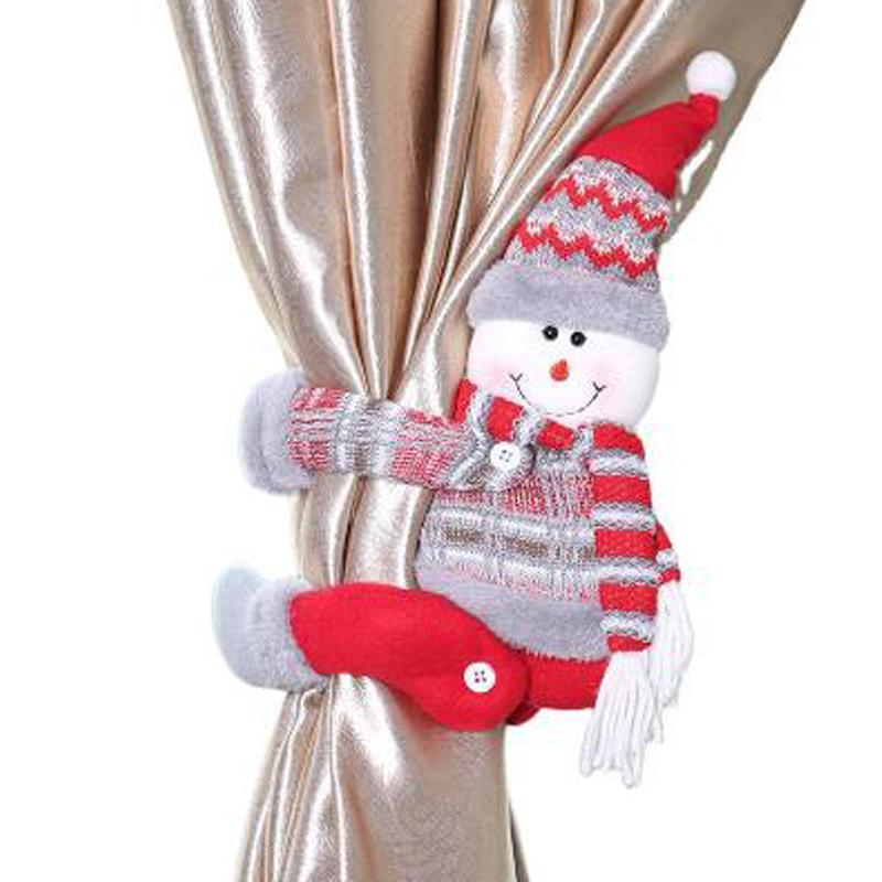 Nuovo Natale Babbo Natale Alce Finestre Cartone Animato Bambola Tenda Decor Buon Natale Decorazioni Casa Natale