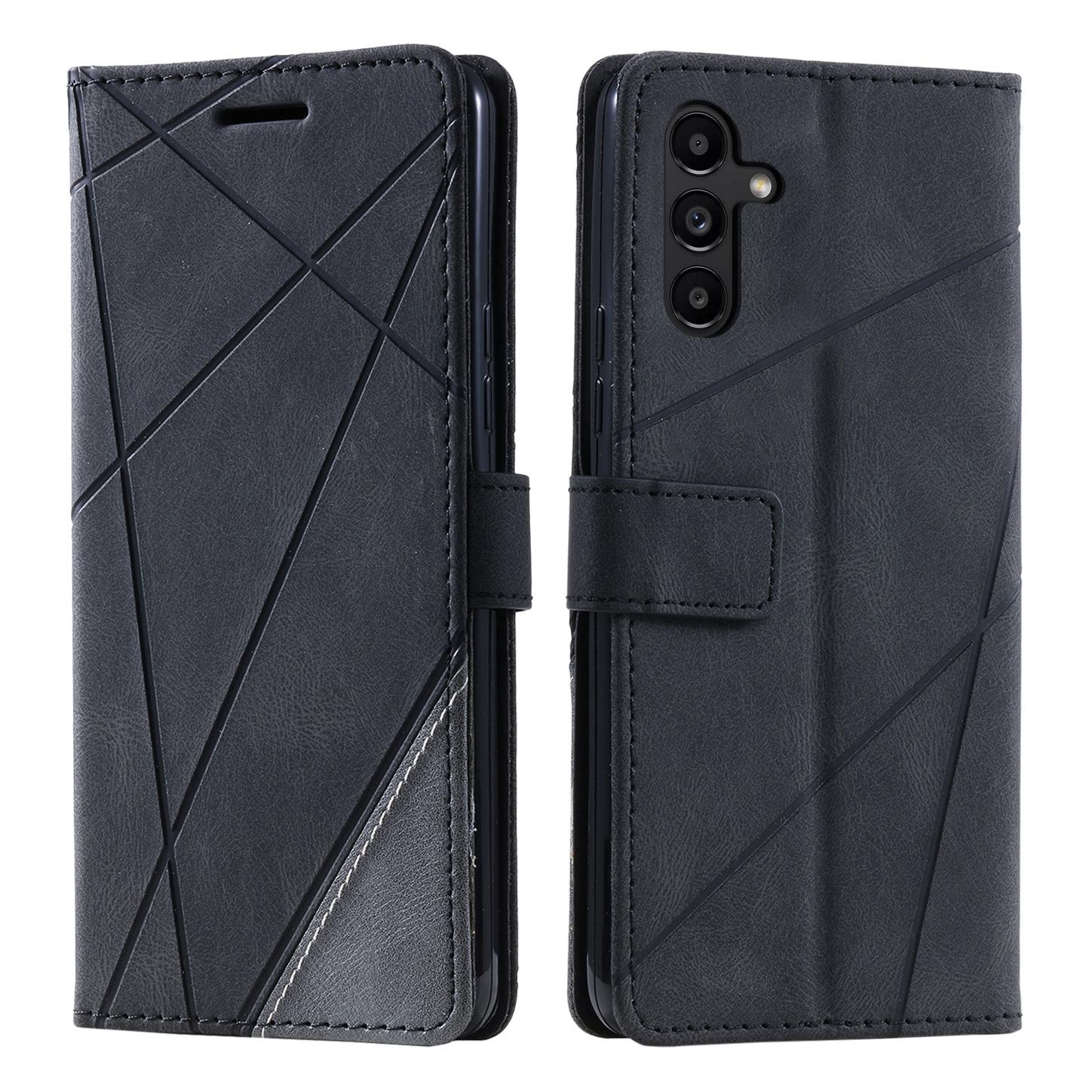 

For Samsung Galaxy A35 5G Phone Stand Cover Anti-Scratch PU Leather Wallet Mobile Phone Case Black
