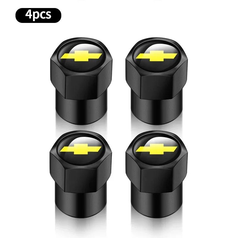 4 stk Metall Bilhjul Dekk Luftventilhetter Stilkdeksler For Chevrolet Trax Cruze Malibu Camaro Cavalier Equinox Orlando Tilbehør