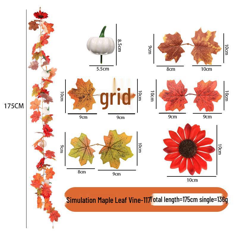 Autumn Maple Leaf Vine for Thanksgiving, Halloween & Christmas Decor