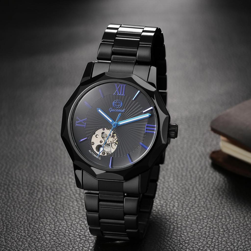 Automatic Business Watch for Luminous Stainless Perfect for Day Black Men Steel, Classic, Stylish, Fashionable, Cool, Students, Gifts, Anniversaries,