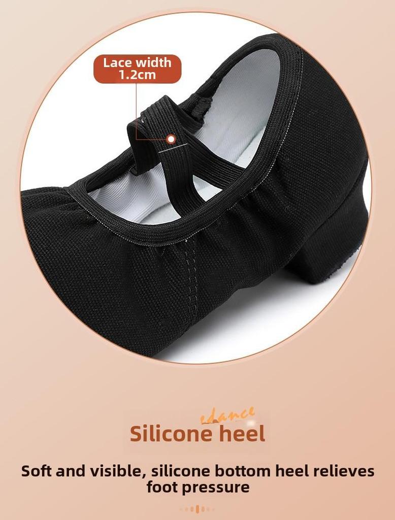 Chaussures de danse noires antidérapantes pour femmes, pour ballet et danse carrée, talons mi-hauts