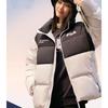 FILA Fleece Casual Simple Stand Collar Color Block Logo Long Sleeve Down Jacket Unisex Outerwear White F11U249903F-WT
