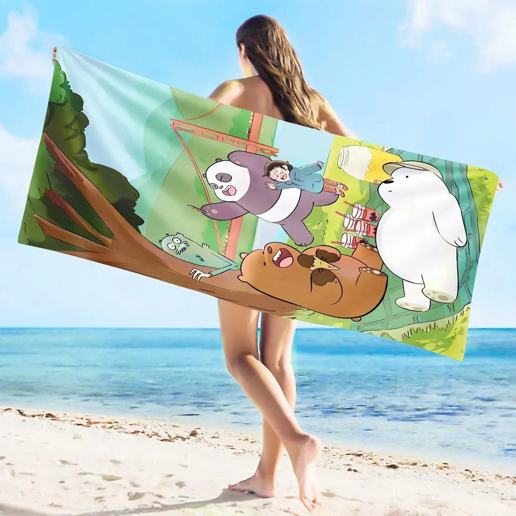 Anime Naked Bear Cute Cartoon Superfine Fiber Beach Sauna Towel Room Decor Bath Children Hand Towels Bathroom Home Shower