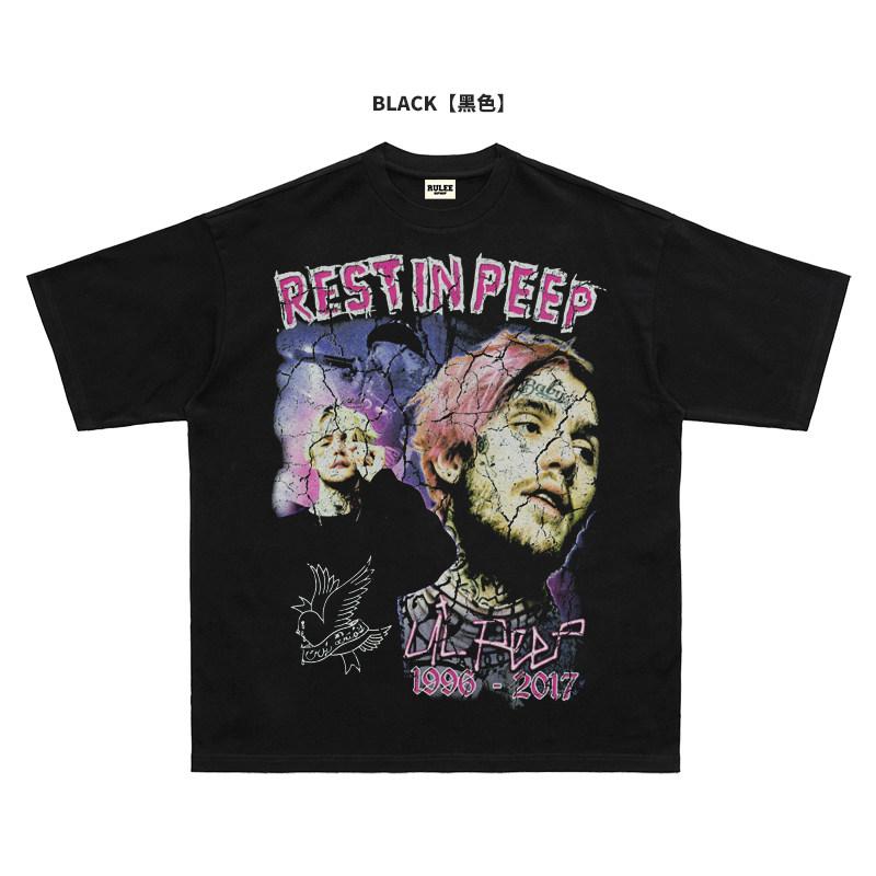 2026 Summer New Design Lil Peep HighQuality HipHop Street Comfortable Mens Roundneck Printed TShirt S