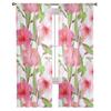 Tropical Flowers Leaves Sheer Curtains for Living Room Transparent Tulle Window Curtain Bedroom Kitchen Home Decor Veil Drapes