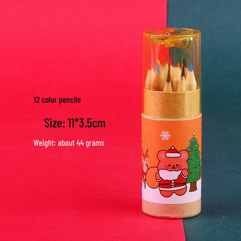 

12-Color Christmas Cartoon Pencil Set: Perfect Drawing Gift for Primary Students & Kindergarten