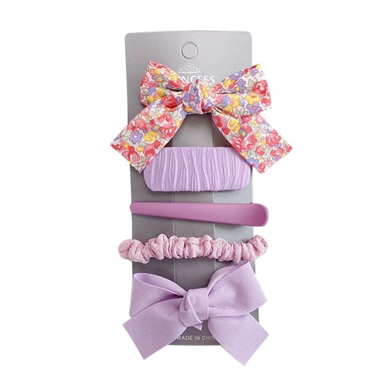 

Милый тканевый цветочный детский набор заколок для волос в виде сердечка с бантом, боковые зажимы