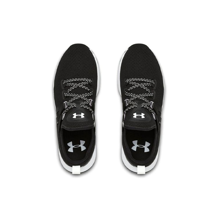 Under Armour Breathe Trainer Round Toe Comfortable Shock Absorption Non-Slip Low-Top Training Shoes Women Sneaker Black White 3021335-001