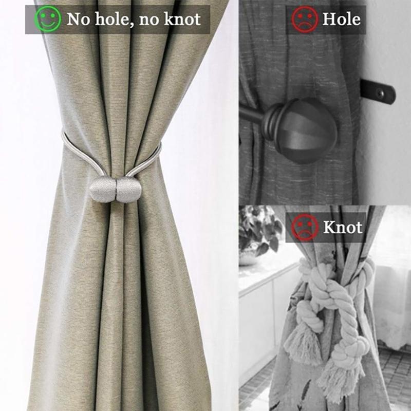 Magnet Curtain Buckle Tiebacks Curtain Clips No Punch Modern Curtain Accessories Pearl Magnetic Ball Home Decoration Accessories