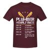 Unisex Funny Humor Plumber Hourly Rate T Shirt Streetwear Plus Size Oneck Cotton Custom Sleeve Unisex Clothing