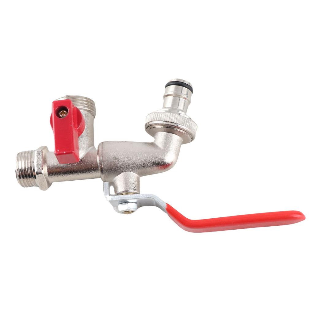 90 Degree Double, 1 2 Brass Faucet 15 * 20 Valve Water Tap red handle Pneumatic Home Outdoor Garden Tool