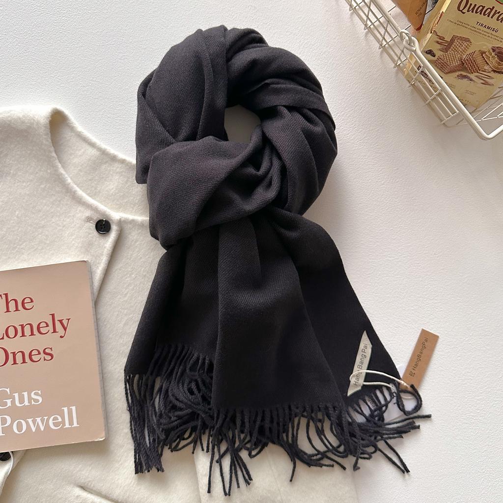 Winter Scarf For Women Cashmere Warm Solid Pashmina Blanket Wraps Female Thick Soft Bufanda Big Tassel Shawl Long Poncho Echarpe