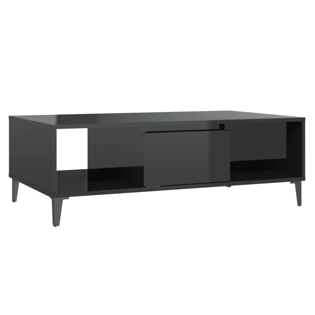  Coffee Table, Black, High Gloss, 103.5x60x35 Cm