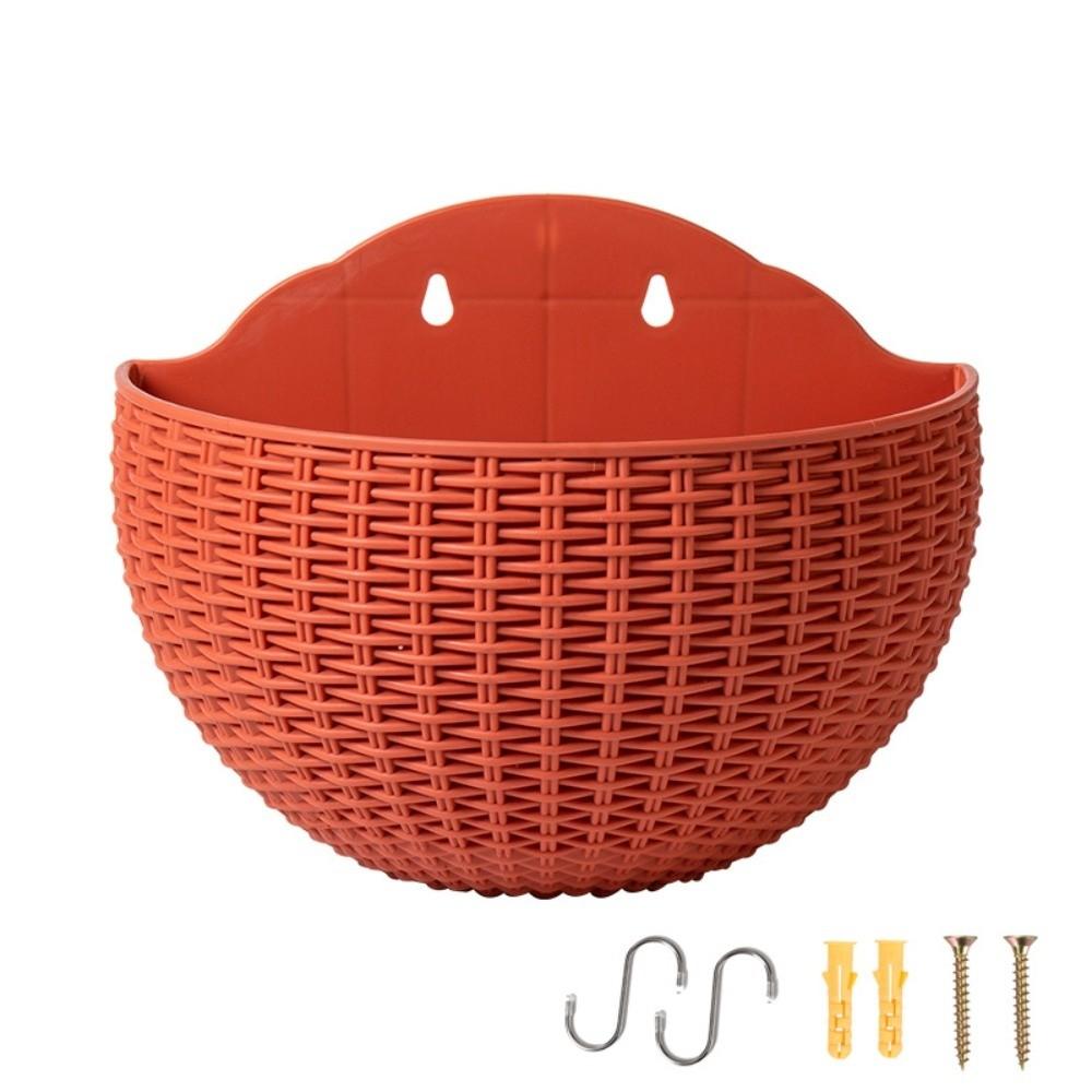 Plastic Rattan Weaving Hanging Flowerpot Wear-resistant Wall Flower Pot  Flower Shop