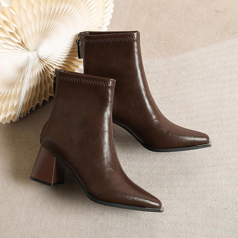 

Wind pointed thin boots women s autumn thin heel high boots rear zipper high heel thin boots 40