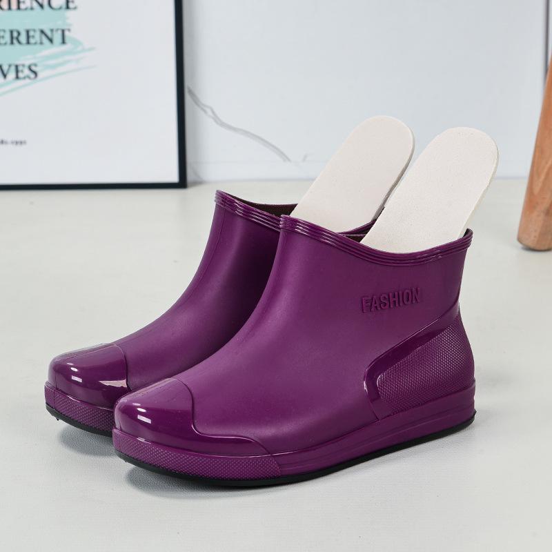 Women's Fashion Waterproof Non-Slip Fleece-Lined Short Rain Boots