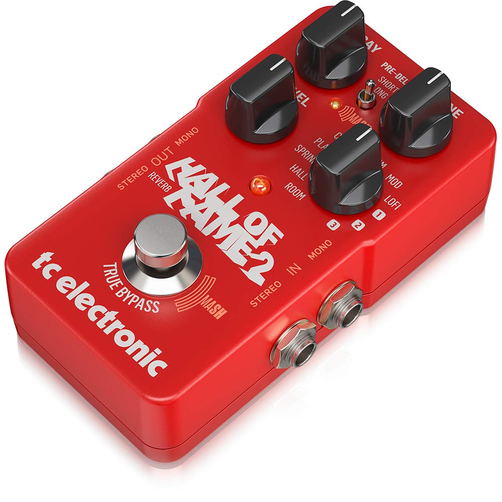 Tc Electronic Digitales Hallpedal TonePrint-kompatibel Preisgekrönter Algorithmus MASH-Fußschalter Shimmer Reverb True Bypass Buffer HALL OF FAME 2