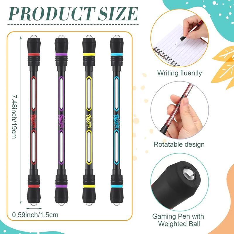 Reverse Pen Balance Decompression Pen Spinning Pen Rolling Finger Gaming Trick Pen Stress Releasing Brain Training Toys Students