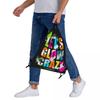 Let's Glow Crazy Neon Party Light Rave Backpacks Casual Drawstring Bags Storage Bag Book Bags for Travel Students