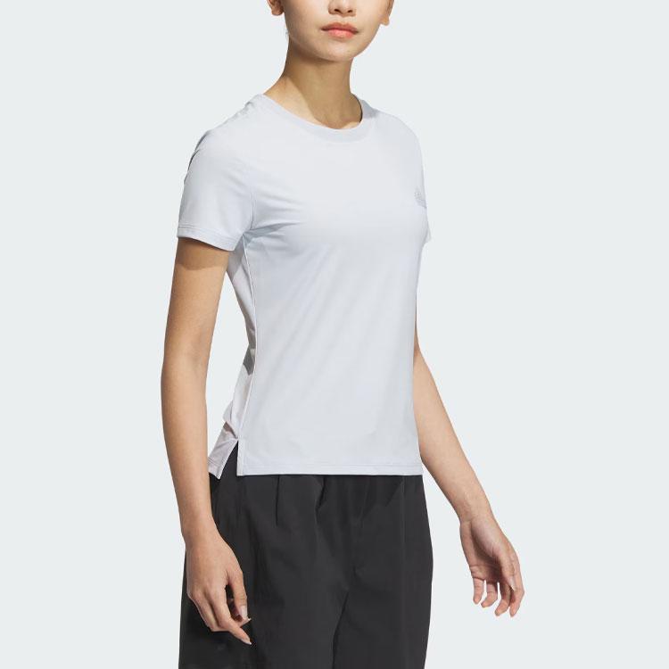 Adidas Cool Feeling Slim Fit Sports Casual T-Shirt Women Tops Light-Blue JD5260