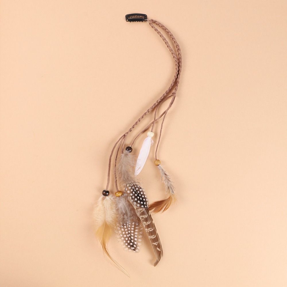 Long Tassel Feather Headdress Hair Clip Boho Style Hair Band Feather Headband  Girl
