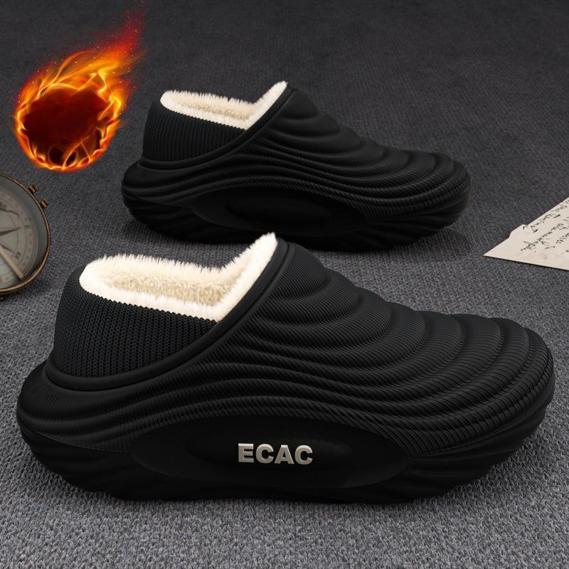 EVA Waterproof Cotton Slippers, Warm and Thick Fleece-lined Women's Shoes for Winter, Thick and Waterproof Cotton Shoes for Men