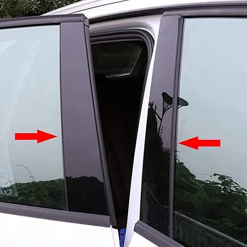 Passend für Range Rover Evoque L538 5-Türer 2013-2018 Türfenster-Aufkleber Säulenverkleidung Aufkleber Abdeckung Zierleiste Autozubehör Glänzend Schwarz