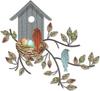 Peryiter Birds Wall Metal Decor Outdoor Art Hanging Metal Tree with Birdhouse for Living Room Tree Leaf Wall Decor for Indoor
