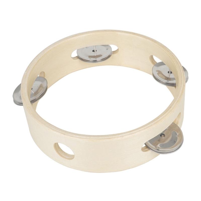 

Деревянный круглый тамбурин в один ряд, ручной перкуссионный инструмент 6 дюймов, музыкальный инструмент в подарок для взрослых, детей