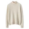 Women's Cashmere Half High Neck Slimming Solid Color Sweater for Autumn/Winter