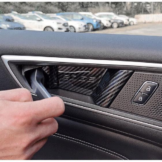 For FORD EDGE 2015-2022 Carbon Fiber Inner Car Door Handle Bowl Cover Trim