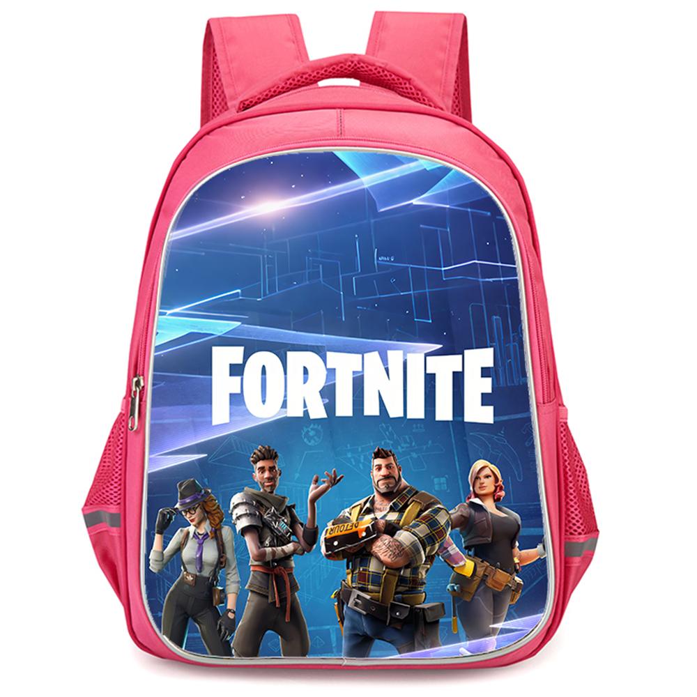 FORTNITE Cartoon Student Mochila Backpack, Dual Zipper Pockets, Lightweight Durable 16 Inch Kids Bag, for Boys & Girls Ages 6-12
